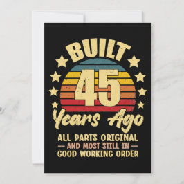 45 Years Ago All Parts Original 45th Birthday Karte