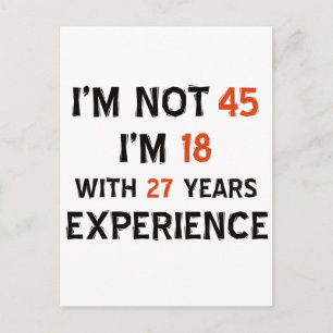 45th birthday designs postkarte