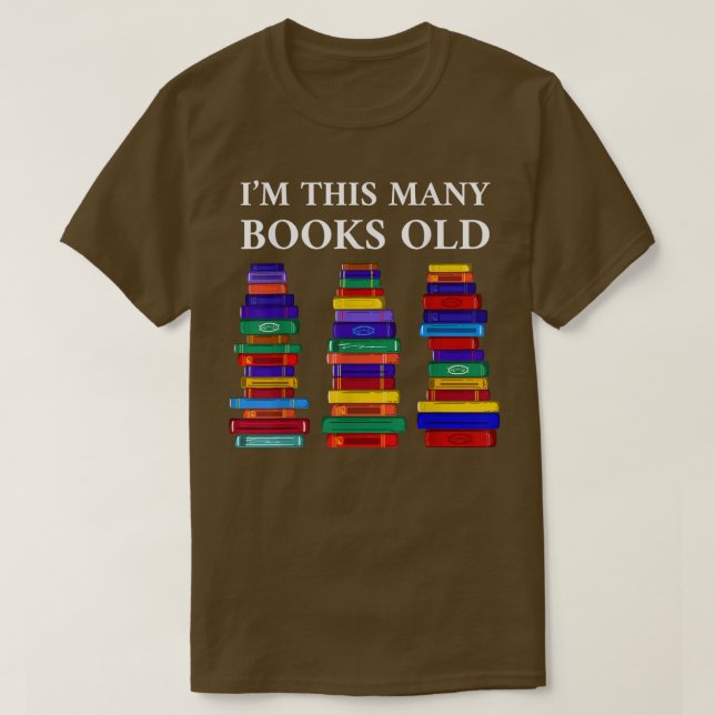 45th Birthday I'm This Many Books Old 45 Year Old  T-Shirt (Design vorne)