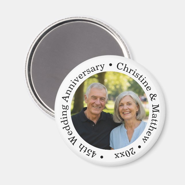 45th Wedding Anniversary Add Your Own Couple Photo Magnet (Vorderseite/Rückseite)