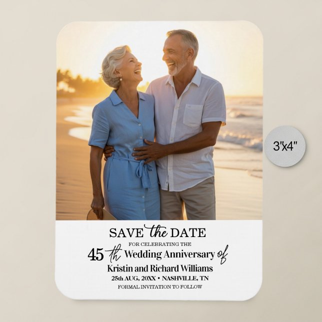 45th Wedding Anniversary Save the Date Photo Magnet (Von Creator hochgeladen)