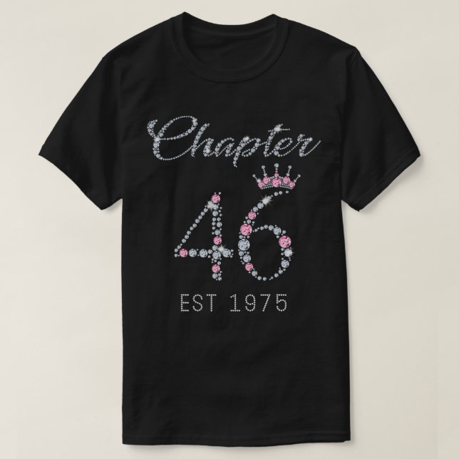 46 EST 1975 46Th Birthday Tee Gift For Wom (Design vorne)