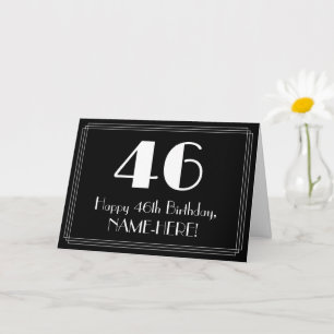 46. Geburtstag ~ Art Deco inspiriertes Aussehen "4 Karte