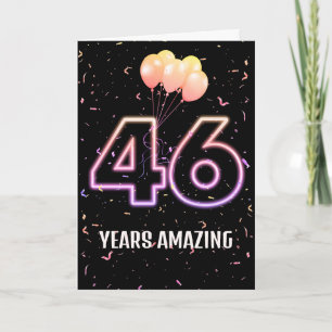 46. Geburtstag Ballons und Confetti Karte