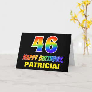 46. Geburtstag: Bold, Fun, Simple, Rainbow 46 Karte