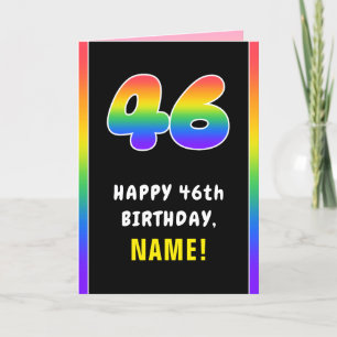 46. Geburtstag: Farbiger Regenbogen # 46, Individu Karte