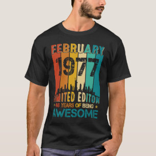 46. Geburtstag Februar 1977 46 Jahre Awes sein T-Shirt
