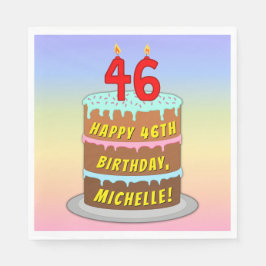 46. Geburtstag: Fun Cake and Candles + Individuell Serviette