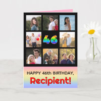 46. Geburtstag: Fun Rainbow #, Custom Fotos + Name