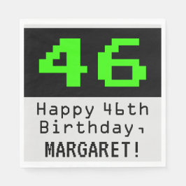 46. Geburtstag - Nerdy / Geeky Style "46" & Name Serviette