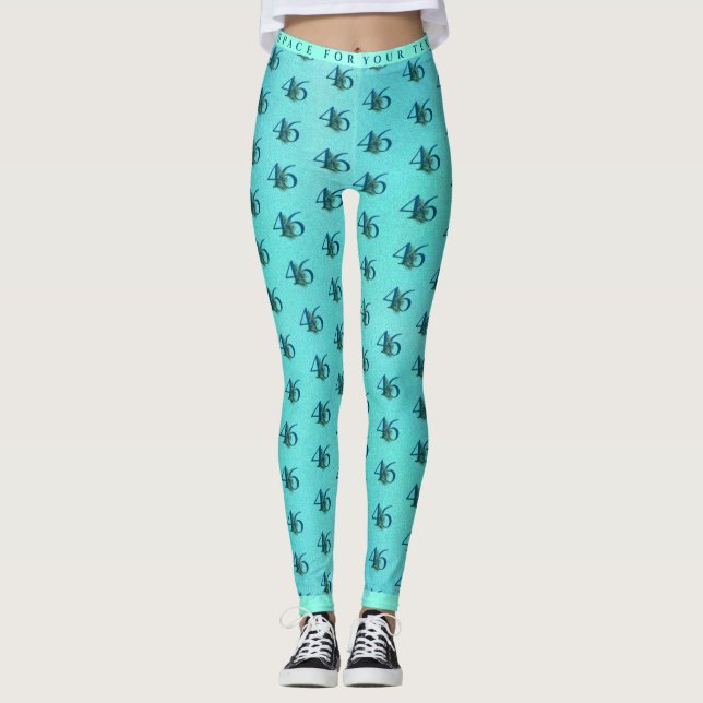 46. Geburtstag oder Jubiläum Pfauenmuster Leggings (Vorderseite)