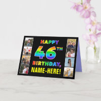 46. Geburtstag: Regenbogentext, benutzerdefinierte