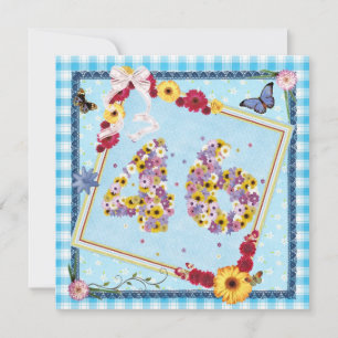 46. Geburtstagsparty Einladung Blume, Schmetterlin
