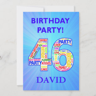 46. Geburtstagsparty Einladung einen Namen hinzufü