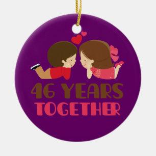 46. Hochzeitstag-Geschenk für sie Keramikornament