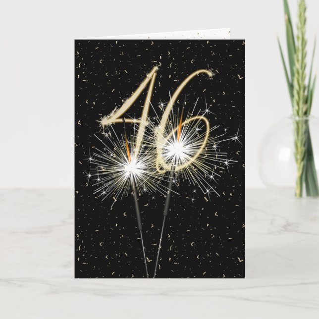 46. Hochzeitstag Sparkler Karte (Vorderseite)