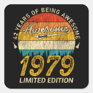 46 Jahre alt 1979 Retro Phantastisch 46. Geburtsta Quadratischer Aufkleber