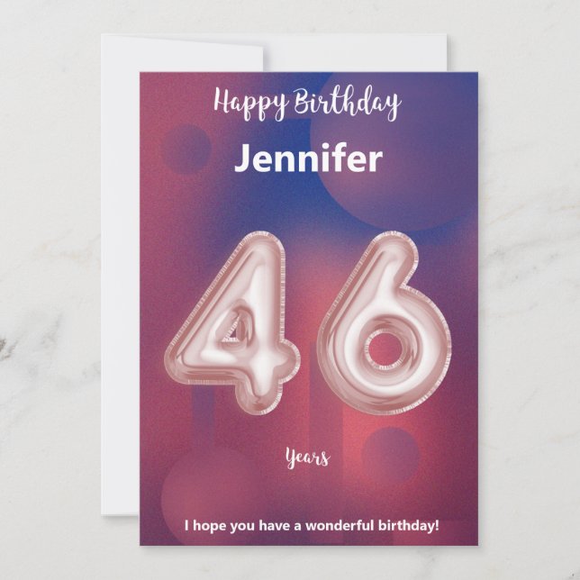 46 Jahre alte Happy Birthday Card (Vorderseite)