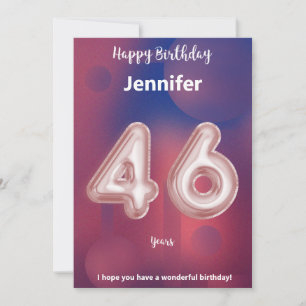 46 Jahre alte Happy Birthday Card