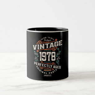 46 Jahre alte Vintage 1978 Mann Mythos Legende Zweifarbige Tasse