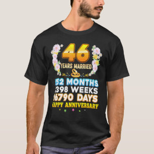 46 Jahre Verheiratet Happy 46. Wedding Anniversary T-Shirt