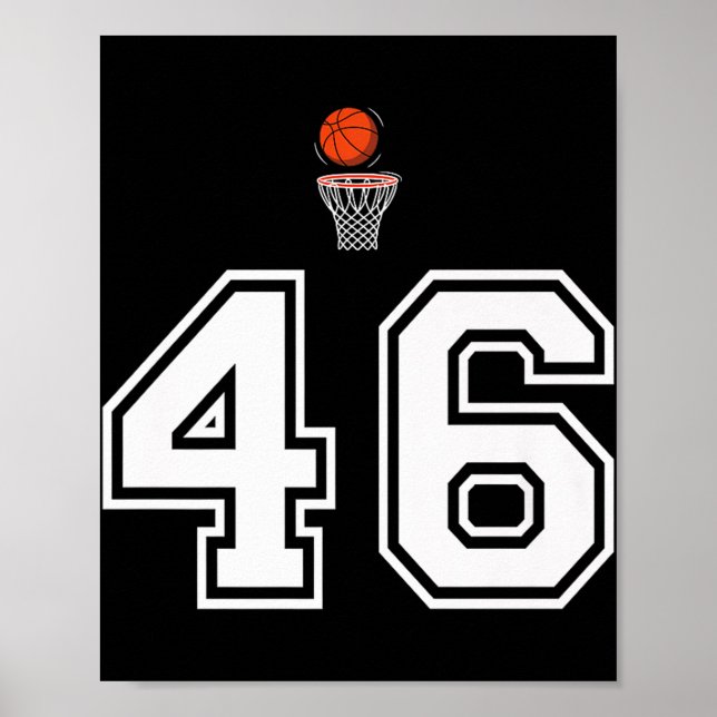 46 Number Basketball Style Vintag White Premium Poster (Vorne)