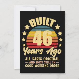 46 Years Ago All Parts Original 46th Birthday Einladung