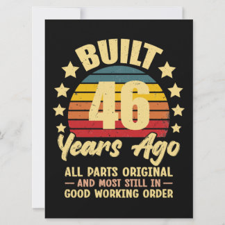 46 Years Ago All Parts Original 46th Birthday Einladung