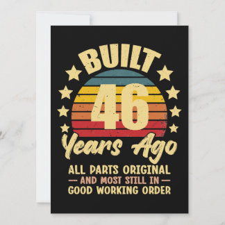 46 Years Ago All Parts Original 46th Birthday Einladung