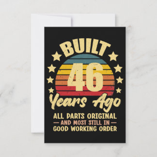 46 Years Ago All Parts Original 46th Birthday Einladung