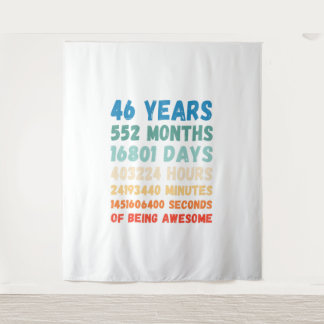46th Birthday 46 Years Of Being Awesome Wedding An Wandteppich