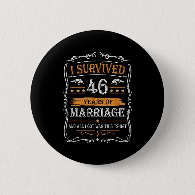 46th Wedding Anniversary Shirt Couples Husband Wif Button (Vorderseite)
