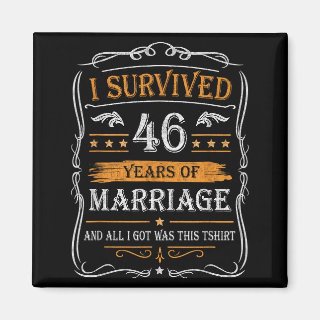 46th Wedding Anniversary Shirt Couples Husband Wif Magnet (Vorne)