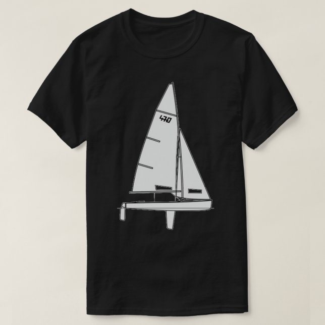 470 Segelboot T-Shirt (Design vorne)