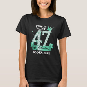 47 & Fabulous I Türkise Black Party Group Foto T-Shirt