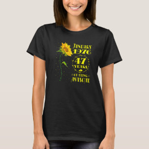 47. Geburtstag 47 Jahre Alte Sonnenblume Geboren J T-Shirt