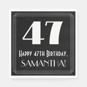 47. Geburtstag ~ Art Deco Inspiriert Look "47", Na Serviette