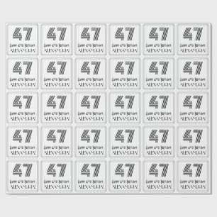 47. Geburtstag: Art Deco Inspiriert Stil "47" + Na Geschenkpapier