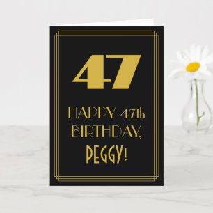 47. Geburtstag – Art Deco inspirierter Look "47" & Karte