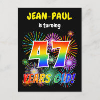 47. Geburtstag - Fun Fireworks, Regenbogen Look "4