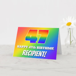 47. Geburtstag: mehrfarbiges Regenbogenmuster # 47 Karte
