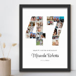 47. Geburtstag Nr. 47 Benutzerdefinierte FotoColla Poster<br><div class="desc">Feiern Sie 47. Geburtstag mit dieser personalisierten Nummer 47 Foto Collage Poster. Dieses individuell gestaltbare Geschenk eignet sich auch für Hochzeitsfeiern. Es ist eine großartige Möglichkeit, wertvolle Erinnerungen aus Ihrer Hochzeit und Ihrem verheirateten Leben zu zeigen. Das Poster enthält eine Collage von Fotos, die diese besonderen Momente erfassen, und kann...</div>