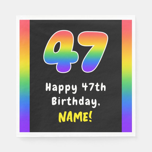 47. Geburtstag: Rainbow Spectrum # 47, Individuell Serviette (Vorderseite)