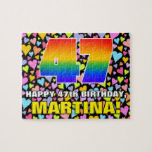 47. Geburtstag — Spaß, liebevolle Herzformen + "47
