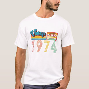 47. Geburtstag Vintage Retro 1974 Kassette T-Shirt