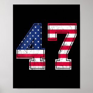 47 Geburtstags-Shirt Usa-Flagge Sportteam-Trikot C Poster