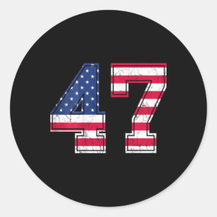 47 Geburtstags-Shirt Usa-Flagge Sportteam-Trikot C Runder Aufkleber
