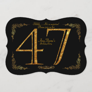 47. Geburtstagsparty 47., großartiges Gatsby, schw Einladung