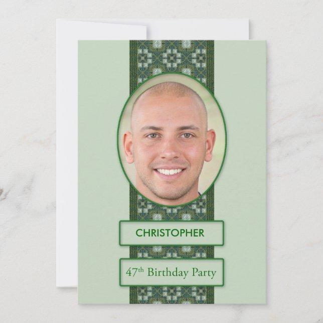 47. Geburtstagsparty Einladung Bild + Name (Vorderseite)