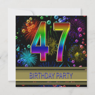 47. Geburtstagsparty Einladung mit Blasen